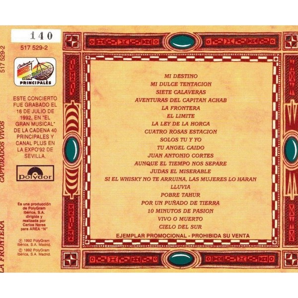 LA FRONTERA - CAPTURADOS VIVOS - CD (1)