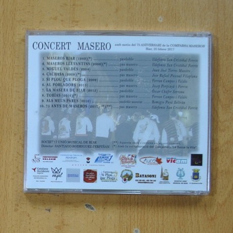SOCIETAT UNIO MUSICAL DE BIAR - MASEROS ANYS BIAR CONCERT MASERO - CD