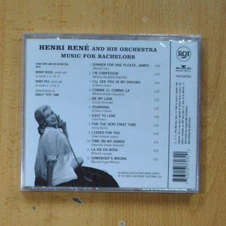 HENRI RENE AND HIS ORCHESTRA - MUSIC FOR BACHELORS - CD