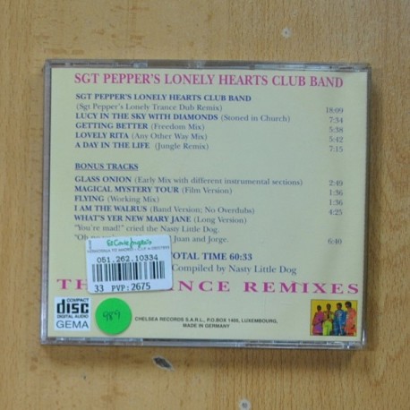 THE BEATLES - SGT PEPPERS LONELY HEARTS CLUB BAND THE TRANCE REMIXES - CD