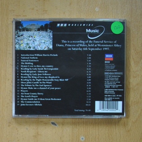 VARIOS - DIANA PRINCESS OF WALES - CD