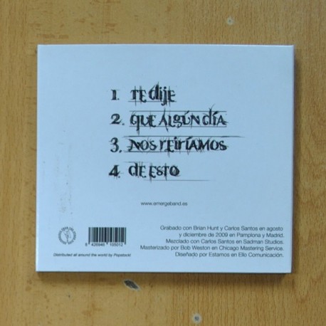 EMERGE - TE DIJE QUE ALGUN DIA NOS REIRIAMOS DE ESTO - CD