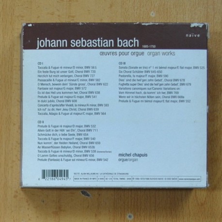 BACH / MICHEL CHAPUIS - OEUVRES PUR ORGUE - CD