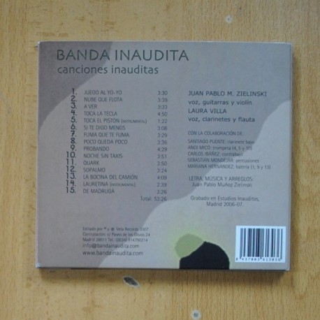 BANDA INAUDITA - CANCIONES INAUDITAS - CD