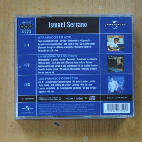 ISMAEL SERRANO - ATRAPADOS EN AZUL / LA MEMORIA DE LOS PECES / LOS PARAISOS DESIERTOS - 3 CD