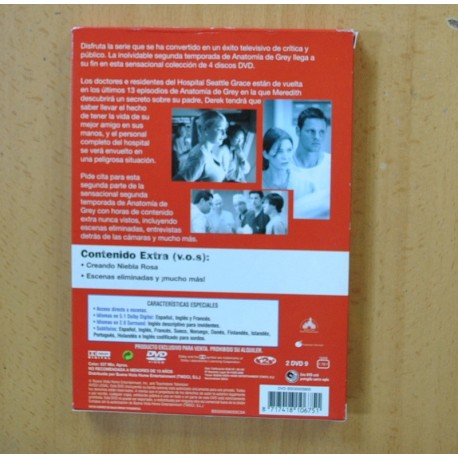ANATOMIA DE GREY - SEGUNDA TEMPORADA SEGUNDA APARTE - DVD