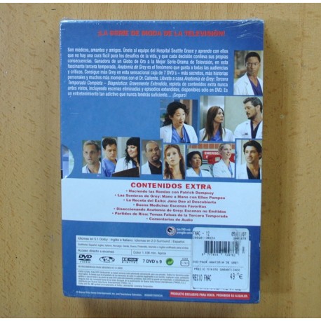 ANATOMIA DE GREY - TERCERA TEMPORADA - DVD