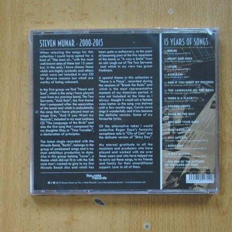 STEVEN MUNAR - 15 YEARS OF SONGS - CD