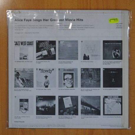 ALICE FAYE - SINGS HER GREATEST MOVIE HITS - LP