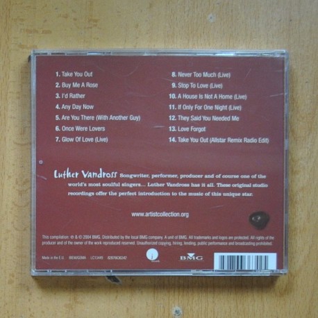 LUTHER VANDROSS - ARTIST COLLECTION - CD