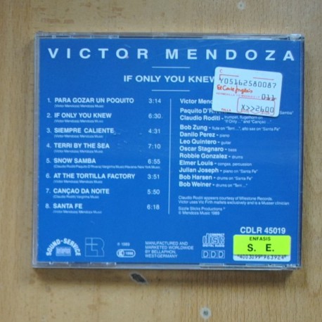VICTOR MENDOZA - IF ONLY YOU KNEW - CD