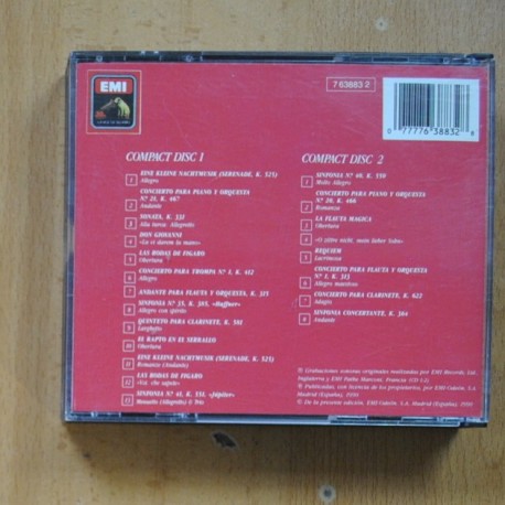 MOZART - 91 SUS OBRAS MAESTRAS - CD