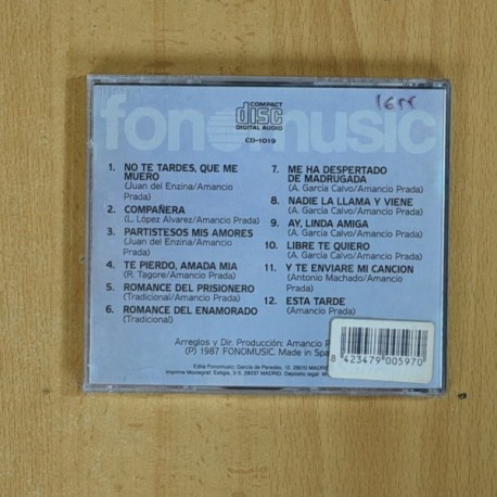 AMANCIO PRADA - CANCIONES DE AMOR Y CELDA - CD