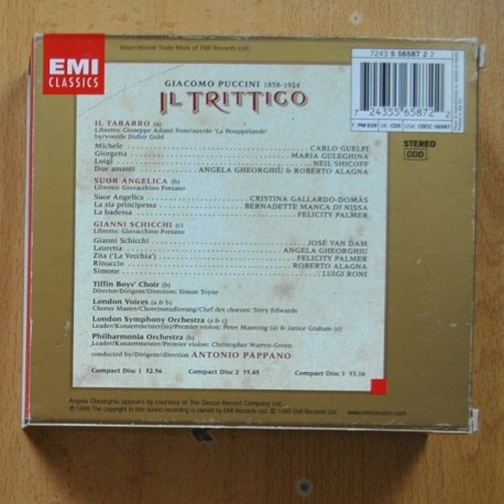 PUCCINI - IL TRITTICO - CD