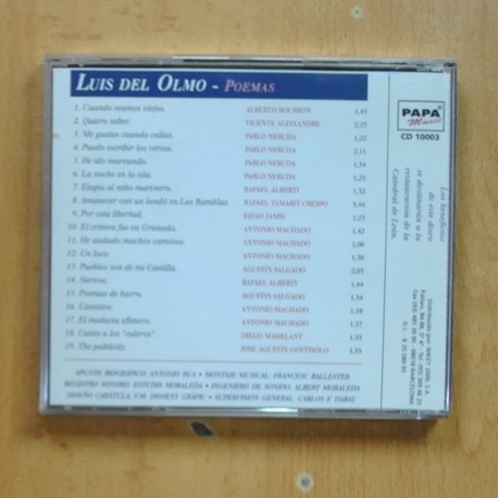 LUIS DEL OLMO - CUANDO SEAMOS VIEJOS POEMAS - CD