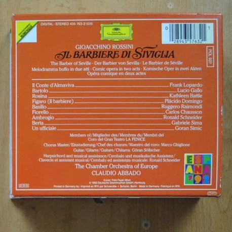 ROSSINI - IL BARBIERE DI SIVIGLIA - CD