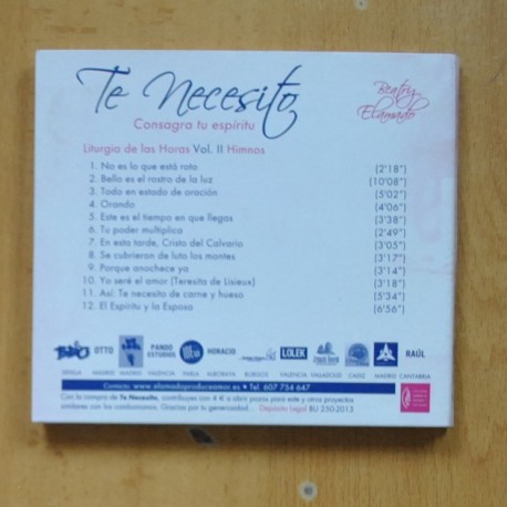 BEATRIZ ELAMADO - TE NECESITO - CD
