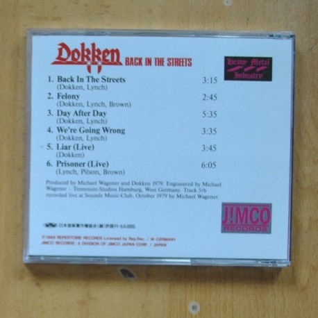 DOKKEN - BACK IN THE STREETS - CD