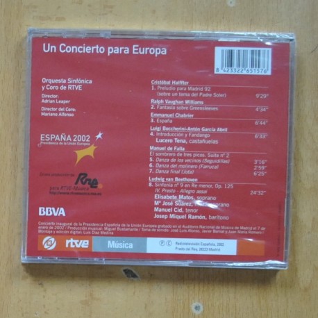 VARIOS - UN CONCIERTO PARA EUROPA - CD