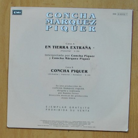 CONCHA MARQUEZ PIQUER - CANTA A CONCHA PIQUER - SINGLE