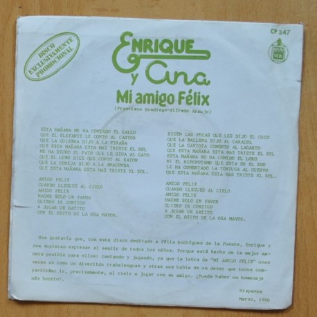 ENRIQUE Y ANA - MI AMIGO FELIZ - PROMO SINGLE