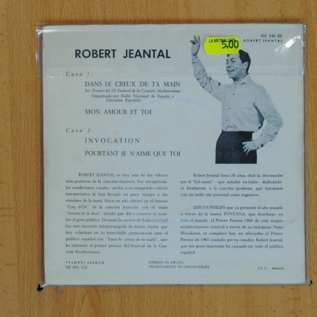 ROBERT JEANTAL - MON AMOUR ET TOI + 3 - EP