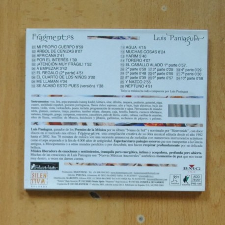 LUIS PANIAGUA - FRAGMENTOS - CD