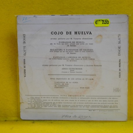 COJO DE HUELVA - FANDANGOS DE HUELVA + 3 - EP