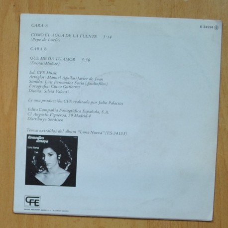 REMEDIOS AMAYA - COMO EL AGUA DE LA FUENTE - SINGLE