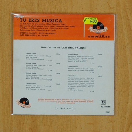 CATERINA VALENTE / SILVIO FRANCESCO - DU BIT MUSIK + 3 - EP