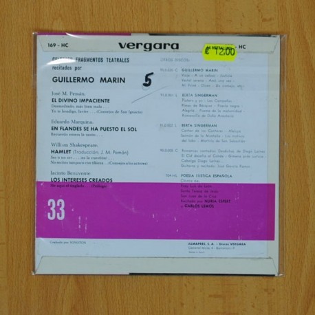 GUILLERMO MARIN - EL DIVINO IMPACIENTE + 3 - EP