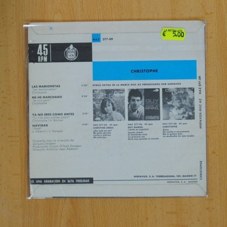 CHRISTOPHE - LAS MARIONETAS + 3 - EP