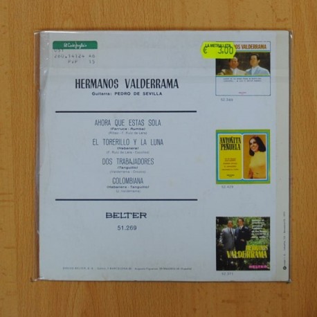 HERMANOS VALDERRAMA - AHORA QUE ESTAS SOLA + 3 - EP