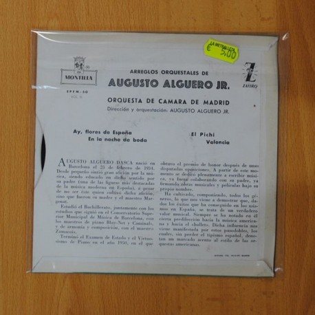 AUGUSTO ALGUERO JR - ARREGLOS ORQUESTALES - SINGLE