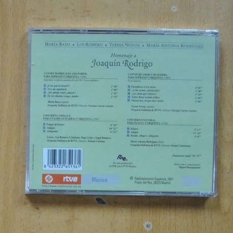 VARIOS - HOMENAJE A JOAQUIN RODRIGO - CD