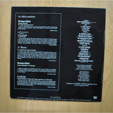 SUSANA RINALDI - TANGO VIVO - LP