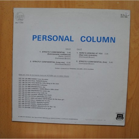 PERSONAL COLUMN - STRICTLY CONFIDENTIAL - MAXI