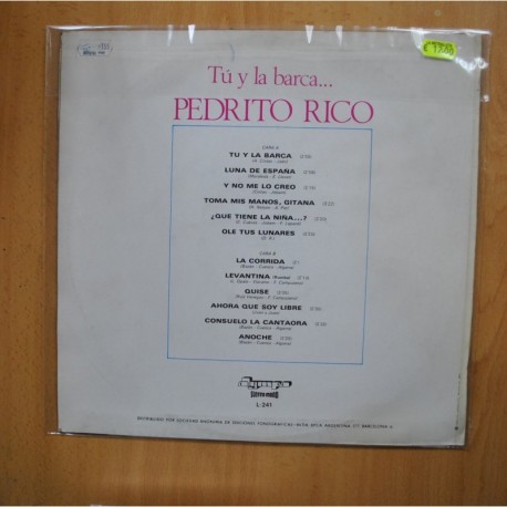 PEDRITO RICO - TU Y LA BARCA - LP