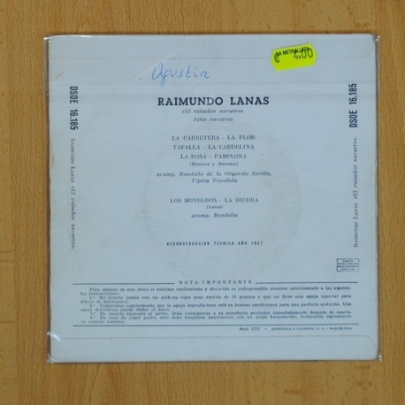 RAIMUNDO LANAS - LA CARRETERA LA FLOR + 3 - EP [DISCO DE VINILO]