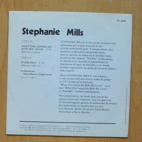 STEPHANIE MILLS - WHATCHA GONNA DO - SINGLE