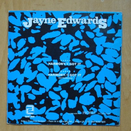 JAYNE EDWARDS - HARMONY / I GOT IT - SINGLE