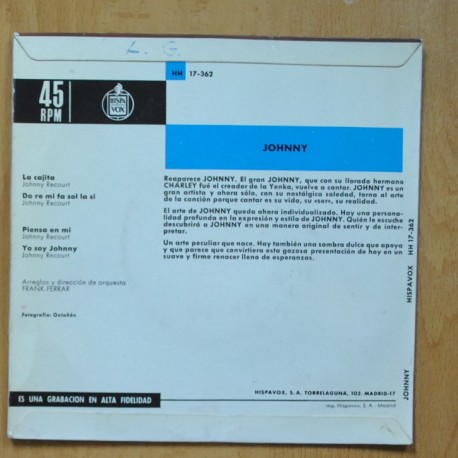 JOHNNY - LA CAJITA + 3 - EP