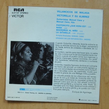 VCTORILLA Y SU ALMIREZ - VILLANCICOS DE MALAGA - EP