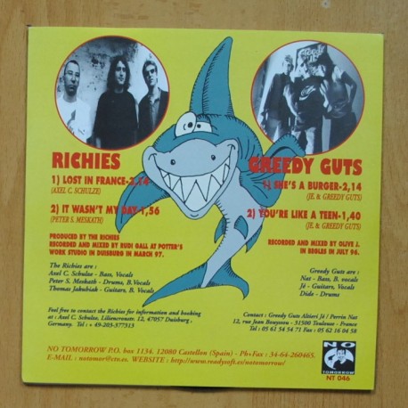RICHIES / GREEDY GUTS - SURF BOARD CRUSHER - EP