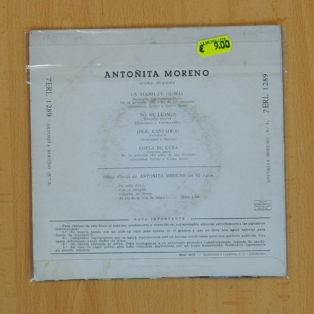 ANTOÃITA MORENO - UN SUEÃO DE GLORA + 3 - EP