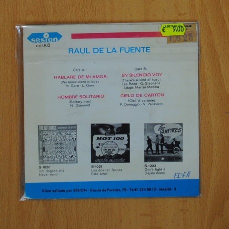 RAUL DE LA FUENTE - HABLARE DE MI AMOR + 3 - EP [DISCO DE VINILO]