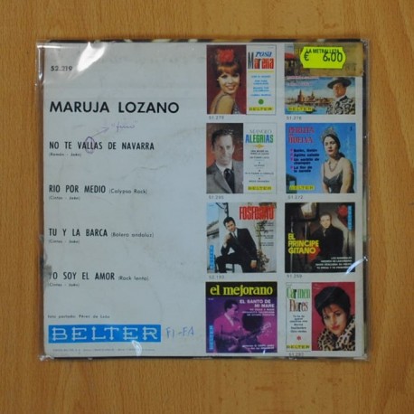 MARUJA LOZANO - NO TE VAYAS DE NAVARRA + 3 - EP [DISCO DE VINILO]