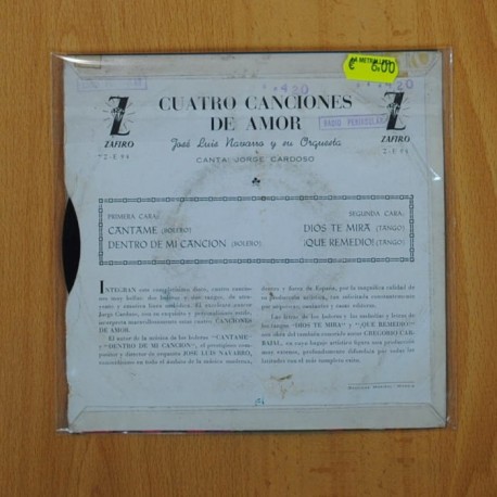 JORGE CARDOSO - CANTAME + 3 - EP