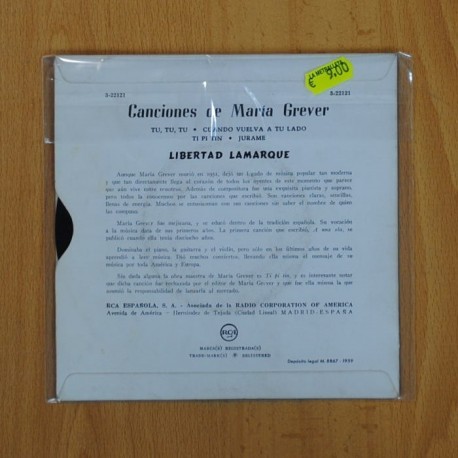 LIBERTAD LAMARQUE - TU, TU, TU + 3 - EP