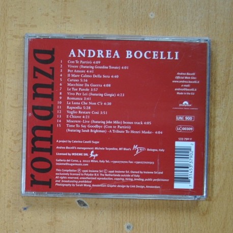 ANDRE BOCELLI - ROMANZA - CD